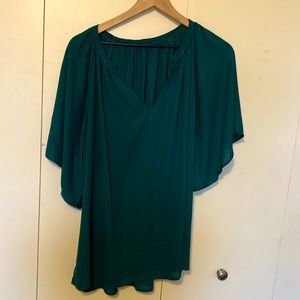Emerald Green Top w/ Oversized Sleeves
